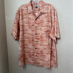Tommy‎ Bahama 100% Silk Short  Sleeve button up Shirt Hawaiian Size large